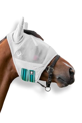 Algard Soft Mesh Horse Fly Mask with Ears (Light Blue / Warmblood)