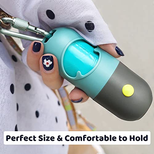 Dog Poop Bag Dispenser with Built (Crystal Blue / 1 Count (Pack of 1))