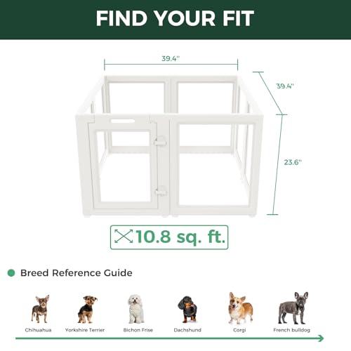 AuraSpace Clear Acrylic Indoor Dog Playpen (White / 24"H)