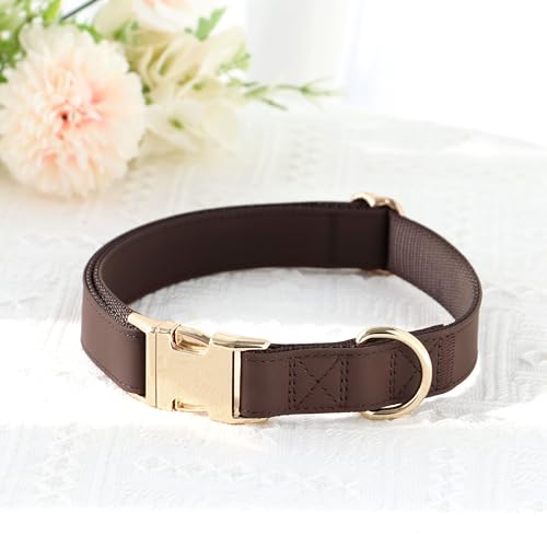 Soft PU Leather Dog Collar (S: Fit 9-14" Neck(10-20 lbs) / Brown)