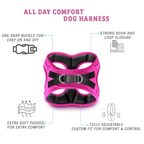 Comfort Fit No Pull Dog Harness for Small Medium & Large Dogs (L+ (Chest 21"-23") / Pink)