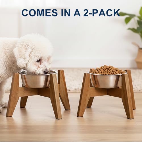Elevated Dog Bowl Stand for Small Dogs (Small - 2 Pack)