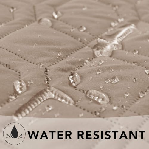 Waterproof Dog Bed Cover Pet Blanket for Furniture Bed Couch Sofa Reversible (82x102 Inch (Pack of 1) / Cream+beige)