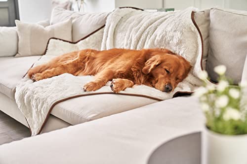 PupProtector Waterproof Throw Blanket for Dogs and Cats (Short White / Large (80" L x 62" W))