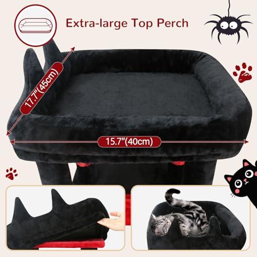 Heavy Duty Cat Trees for Big Cats Maine Coon (Blood-Goth / 61inch)