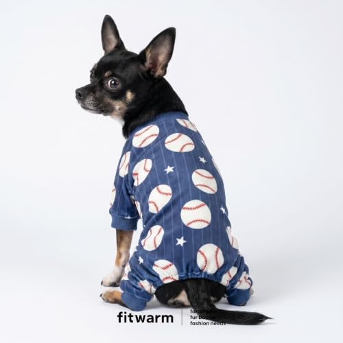 Baseball Dog Fleece Pajamas (Baseball / Small)