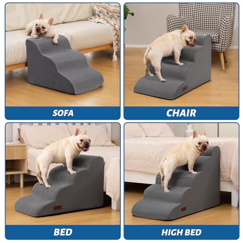 Dog Stairs for High Bed (Grey / Standard 5-Step 22.2"H)