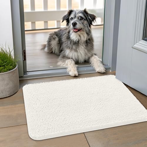 Dog Door Mat for Muddy Paws 24x16 (Ivory / 24"X16")