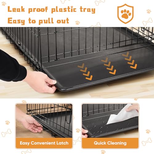 Dog Crate Single Door 30 Inch Portable Puppy Dog Cage (30.0"L x 18.1"W x 19.5"H)