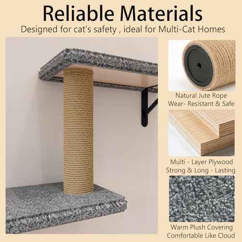Cat Wall Shelves (Light Gray)