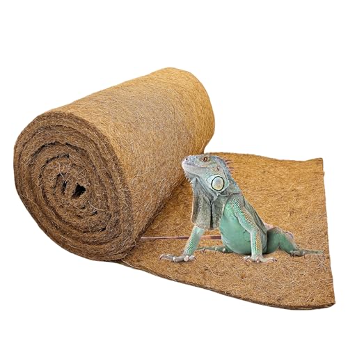 157x15.7in Reptile Carpet Coconut Fiber Substrate Large Coco Liner Roll Lizard Cage Mat Natural Coco Fiber Bedding for Bearded Dragon Turtles Iguana Tortoise Pad Garden Decoration (15.7x157Inch)