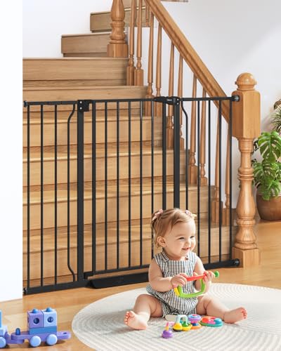 34" Tall Baby Gate No Drilling (Black / 29-51"Wide, 34"Tall)