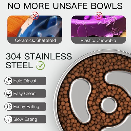 Slow Feeder Dog Bowl (Spiral-2Pack / S 1~1.5Cups)