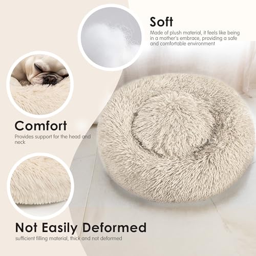 28in Large Dog Bed (Light Brown / 28.0"L x 28.0"W x 8.0"Th)
