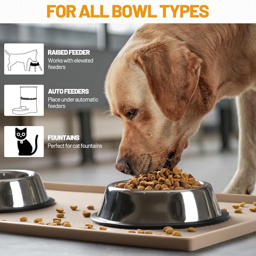Dog Feeding Mat (Taupe / 19"l X 12"w)