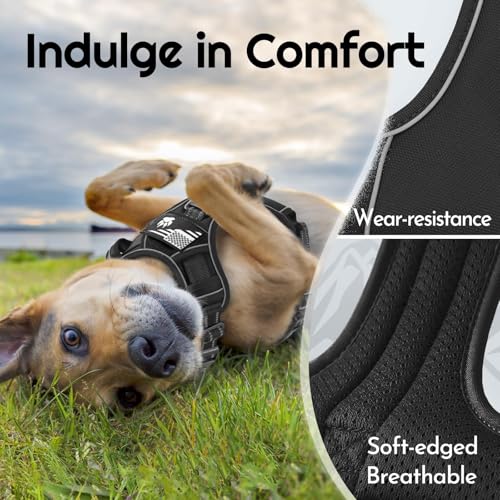 Dog Harness No Pull for Large Dogs (X-Large / Black)