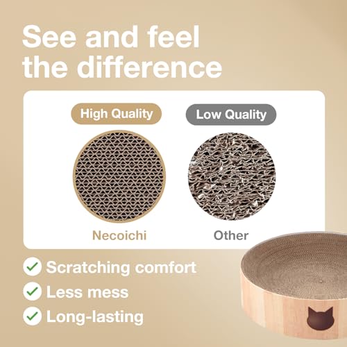 Necoichi Cat Scratcher Bowl for Indoor Cats (Large / Bowl Oak)