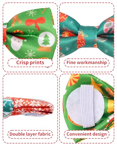 10 Pack Dog Bowties Christmas for Large Dogs Sliding on Collar (M/L)