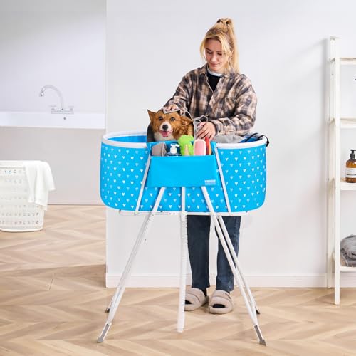 Portable Dog Bathtub (Light Blue)