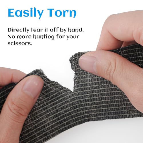 36 Rolls Black Elastic Self Adhesive Bandage Wrap 2 Inch (2 Inch-36 Count Black)