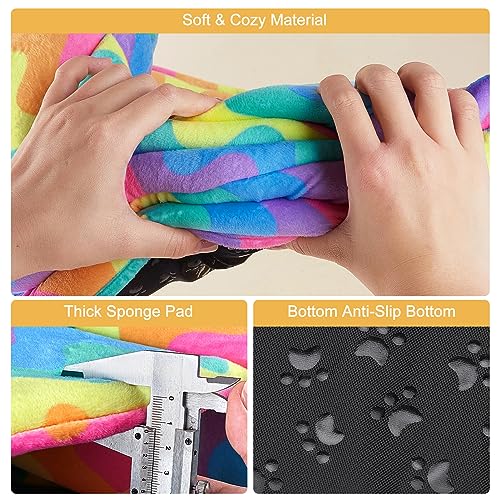 Washable Guinea Pig Hideout Large Cozy Bed for Small Pets (Rainbow)