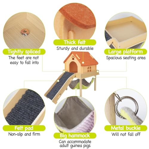 3 in 1 Enlarged Guinea Pig Hammock (Orange Roof)