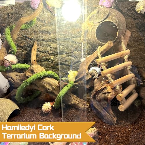 8PCS Cork Terrarium Background 15.7x11.8in Natural Large Cork Bark Backdrop Reptile Climbing Mat Tank Habitat Decor for Spider Lizard Chamelon Turtle Beared Dragon (8PCS-15.7x11.8in)