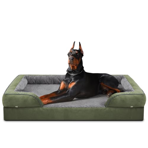 XXL Plus Orthopedic Dog Beds Large Sized (Green / XXL- PLUS (53"x 42"x 8"))