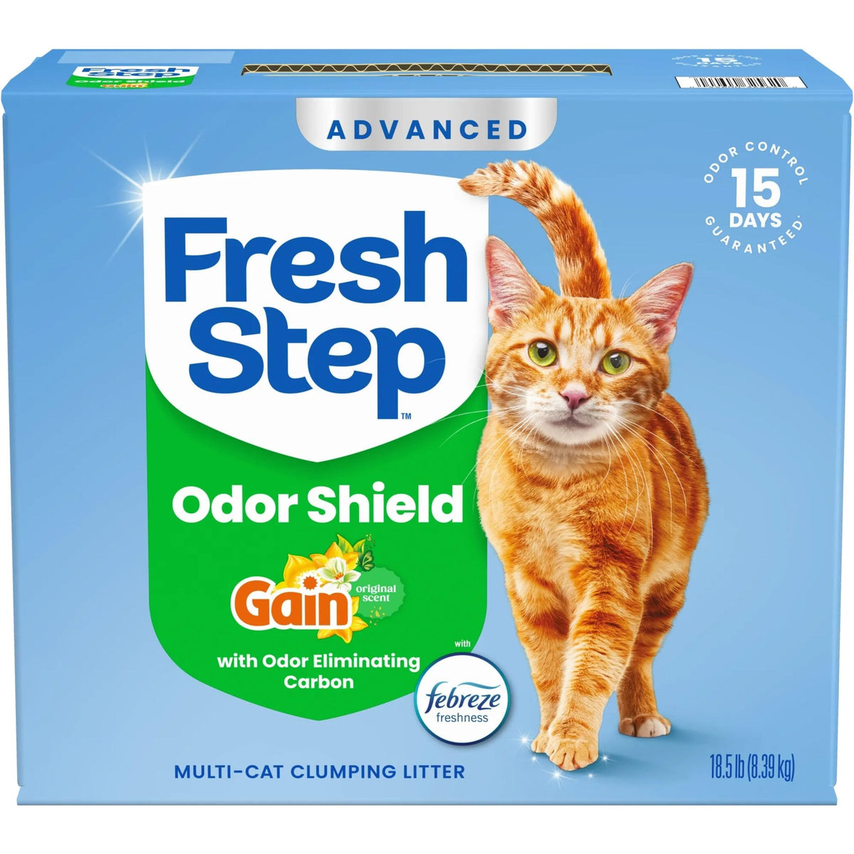 Advanced Odor Shield Clumping Cat Litter with Gain (Advanced Litter / 18.5 lb (Pack of 2))