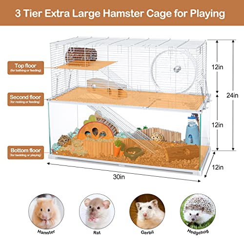 3 Tiers Large Hamster Cages (30"L x 12"W x 24"H)