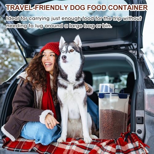Large Cat Food Storage Container (Dark Blue / 6 Qt)