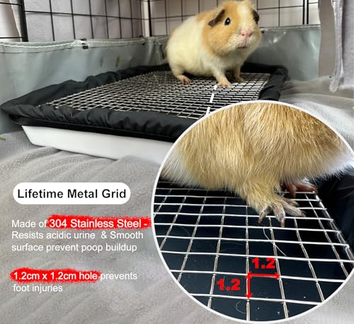 Guinea Pigs Litter Box with Stainless Steel Grid & 2 Reusable Liners