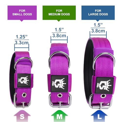 Heavy Duty Thick Dog Collar with Metal Buckle for Large Dogs (L – Fits Neck 18.9"-21.7" / Basic Red)