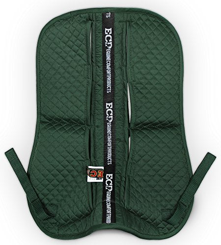 Adjustable Shock Absorbing Memory Foam Half Saddle Pad (Hunter Green)