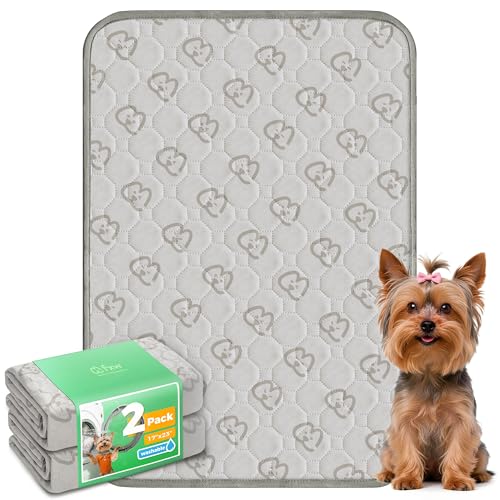 Washable Pee Pads for Dogs (Khaki / 17" x 23" (2 Packs))