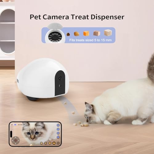 Pet Camera Robot with Treat Dispenser & Laser (White)