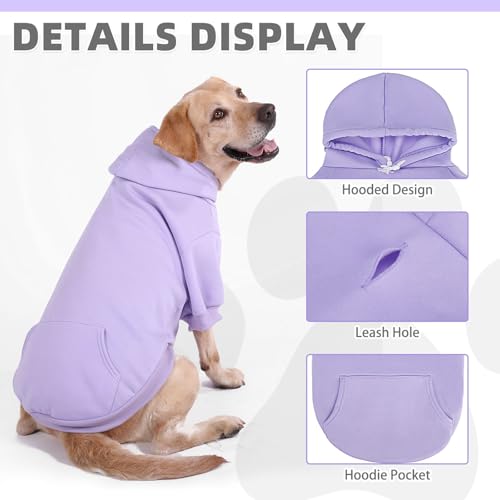 Dog Hoodie for Large Medium Small Dogs (Lavender / Large)