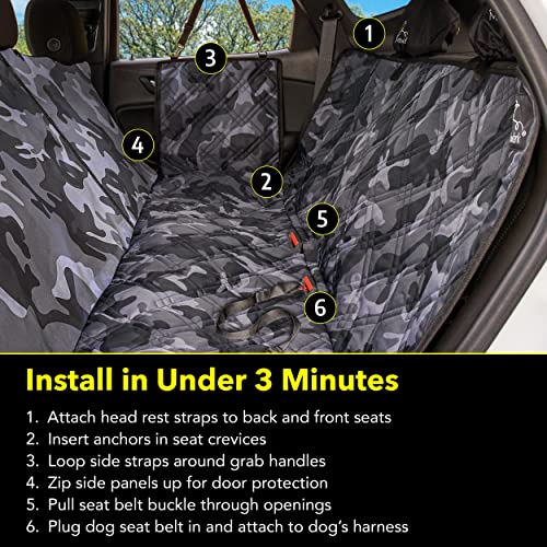 Dog Car Seat Cover (XL – Fits Large SUVs & Full-Size Trucks / Gray Camo)