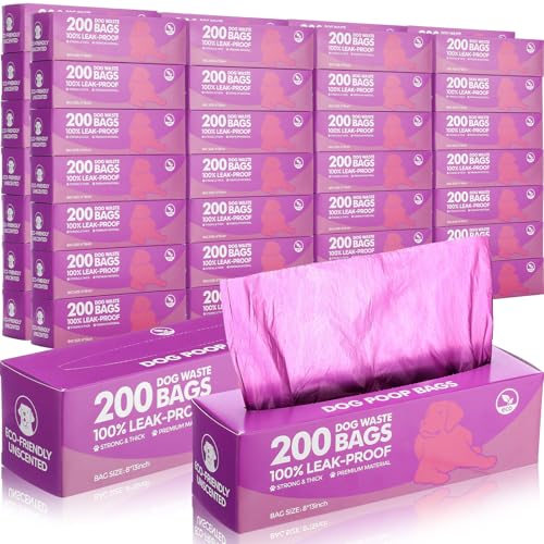 20 Rolls 4000 Ct Dog Poop Bags Leak Proof (1 Count (Pack of 20) / Purple)