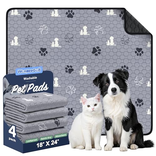 Washable Pee Pads for Dogs (Gray / 18"x24" (Pack of 4))