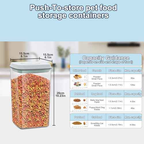 4.2Qt 2Pack Airtight Dog Cat Food Storage Container and Dog Treat Containers BPA (Grey（4.2Qt-2Pack))