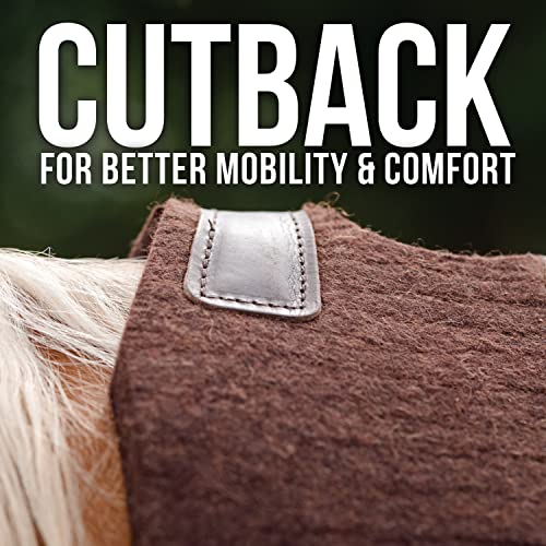 100% Steam Pressed Wool Felt Western Saddle Pad (28" x 30" x 1" / Tan)