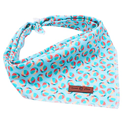 Dog Bandana Fabric Summer Dogs Kerchief for Medium Large Dogs (Beach Ball / Large (Pack of 1))