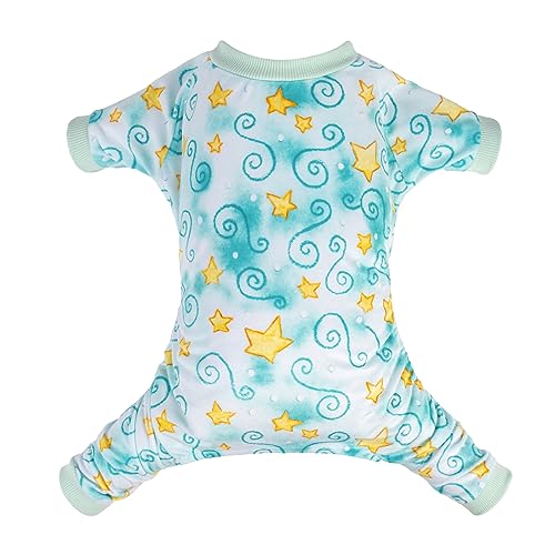Small Dogs Outfit Soft Puppy Onesies Pjs Dog Pajamas Pet Coat Cat Apparel Comfy Doggie Jumpsuit Bodysuit for All Seasons (Star / Small)
