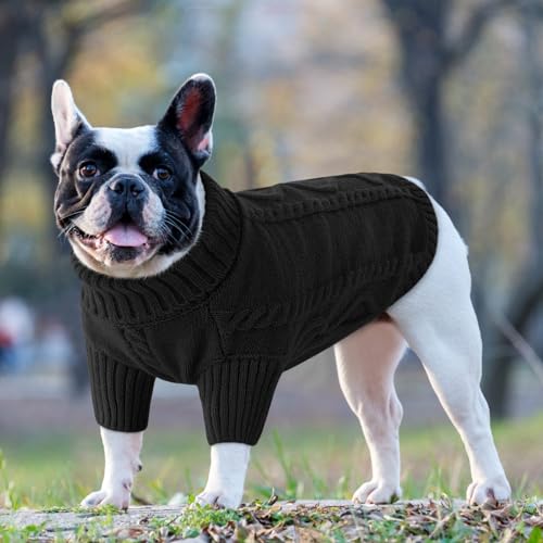Small Dog Sweater for Small Dogs Boy (Small / Black)