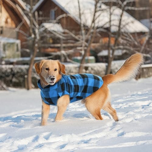 Dog Fleece Vest (Blue Plaid / Large (Chest Girth: 20.9'' ))