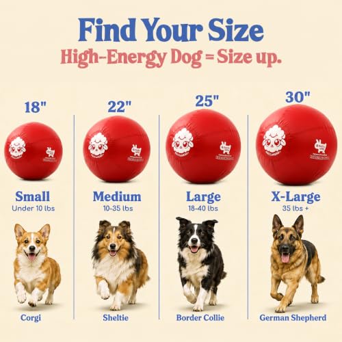 30" Original Herding Ball for Dogs (Cherry - XL 30" Herding Ball Set / XL 30")