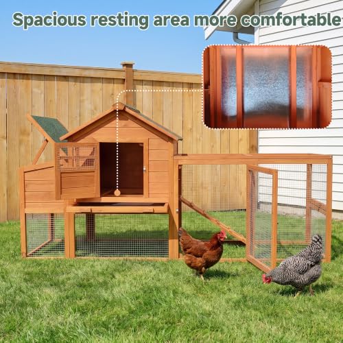Wooden Chicken Coop 3 (76.0"L x 22.5"W x 38.6"H)
