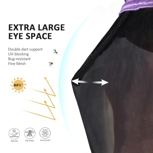 Horse Fly Mask with Ears (Gentle Lavendar / Small (Yearling))