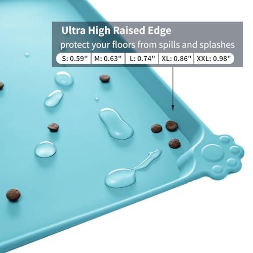 Silicone Pet Feeding Mat (Turquoise / 18.5" x 11.5")